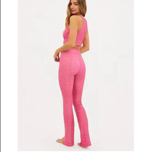 NWOT Beach Riot Hot Pink Alani Flared Pants Slit Legs Women’s size Medium​ - Picture 13 of 13